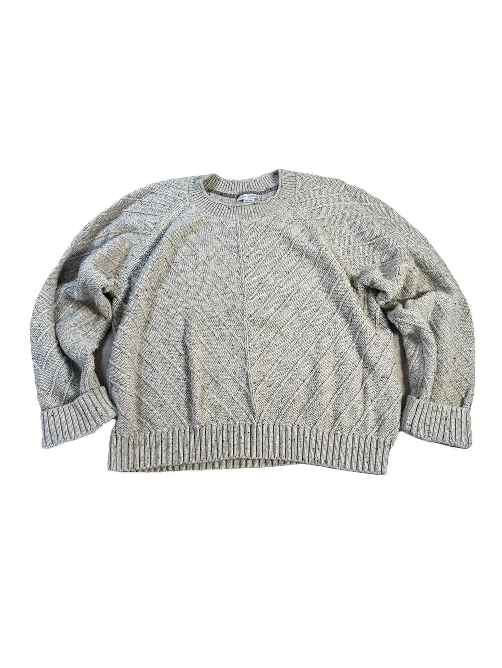 Carbon 2 Cobalt Sweater Women’s XL pullover Fishbone‎ Ribbed Relaxed Knit Cozy